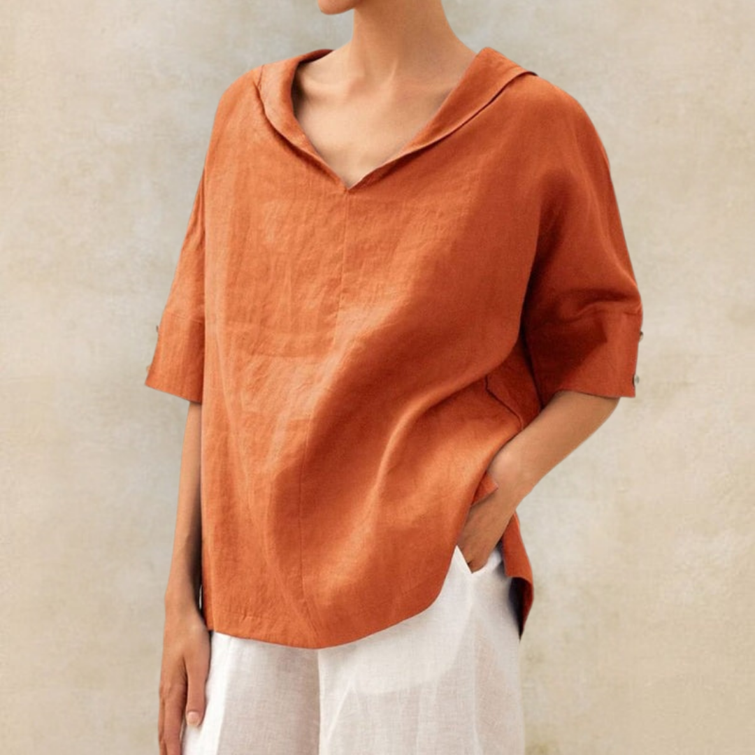 Kate - Women's V-Neck Casual Linen Shirt