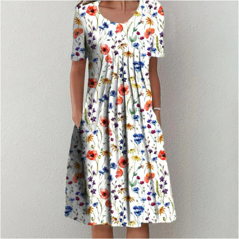 Freya - High-Quality Cotton Floral Dress For Woman