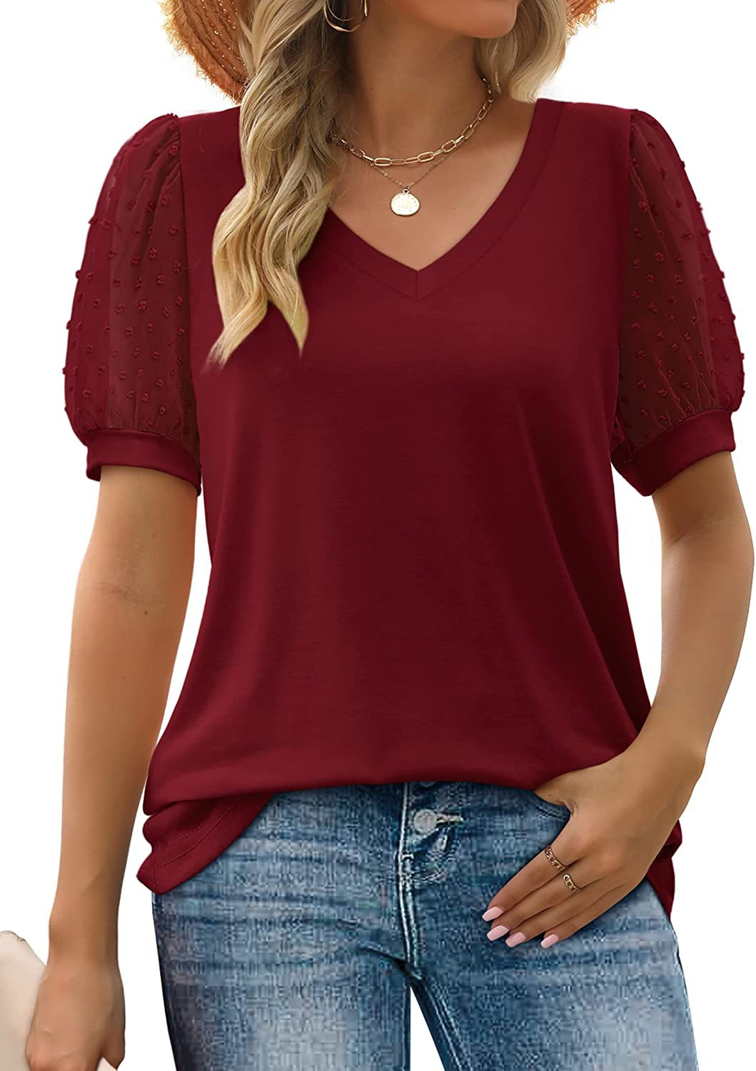 Vera -  V-Neck Linen Top for Women - Comfortable and Stylish Everyday Wear