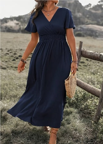 June - Plus Size Elegant Summer Dress with V-Neck