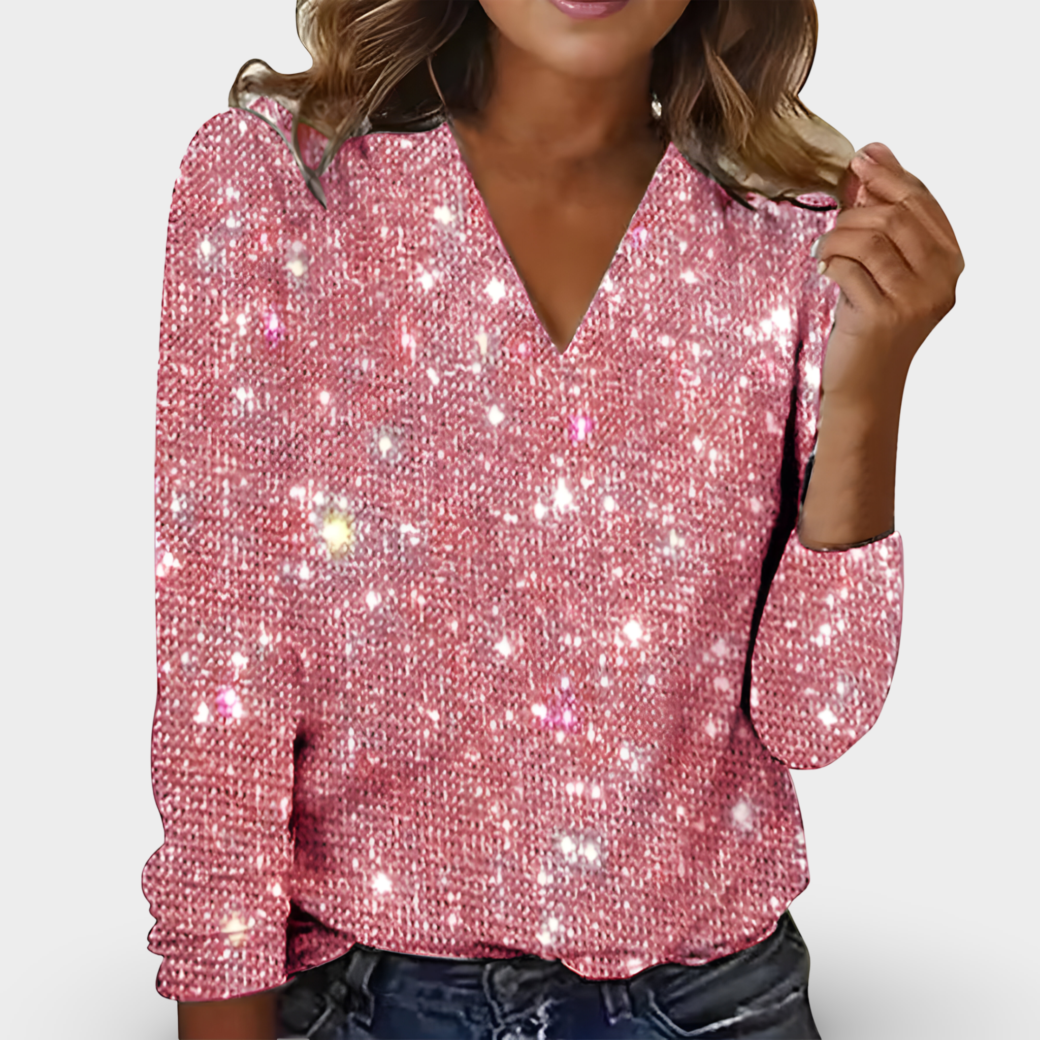 Emerson - V-Neck Sparkle Blouse