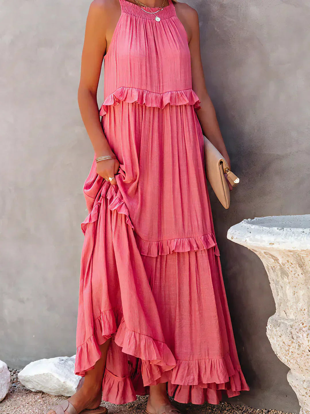 Grace - Halter Ruffle Maxi Dress for Women