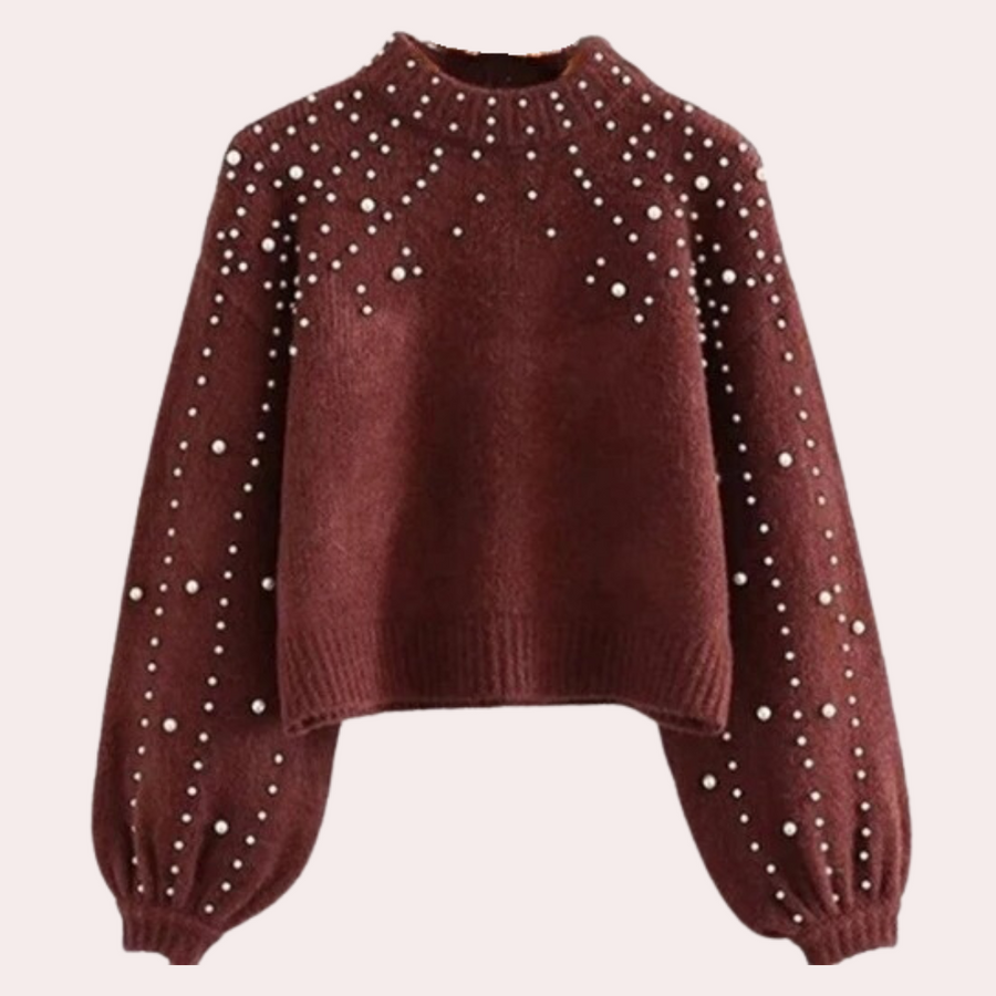 Elsie - Pearl-Embellished Knit Sweater