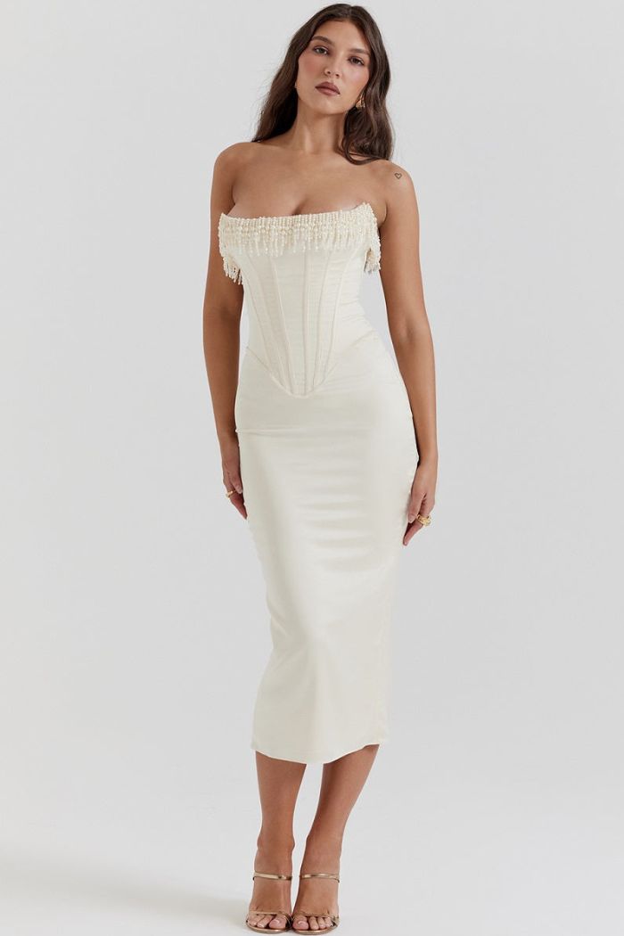 Nixie - Strapless Embellished Dress