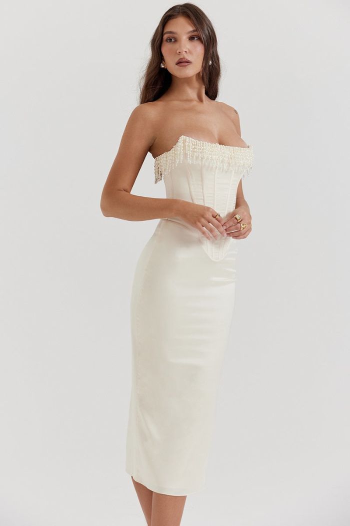 Nixie - Strapless Embellished Dress