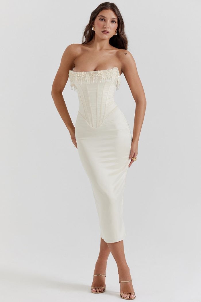 Nixie - Strapless Embellished Dress