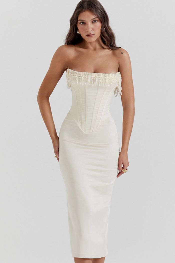 Nixie - Strapless Embellished Dress