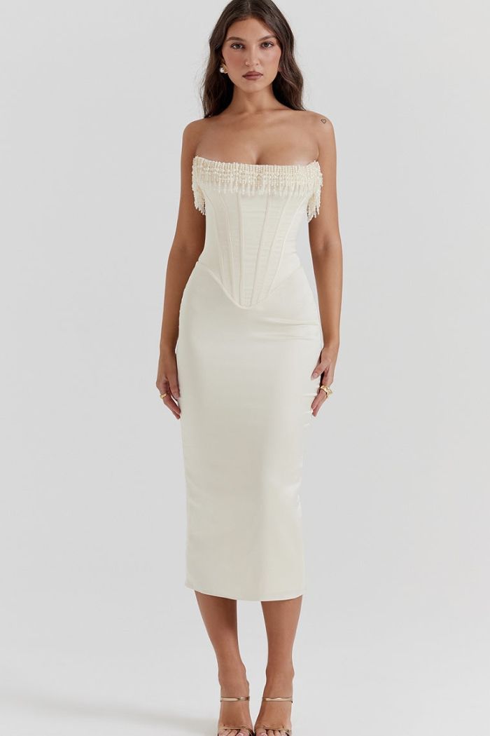 Nixie - Strapless Embellished Dress