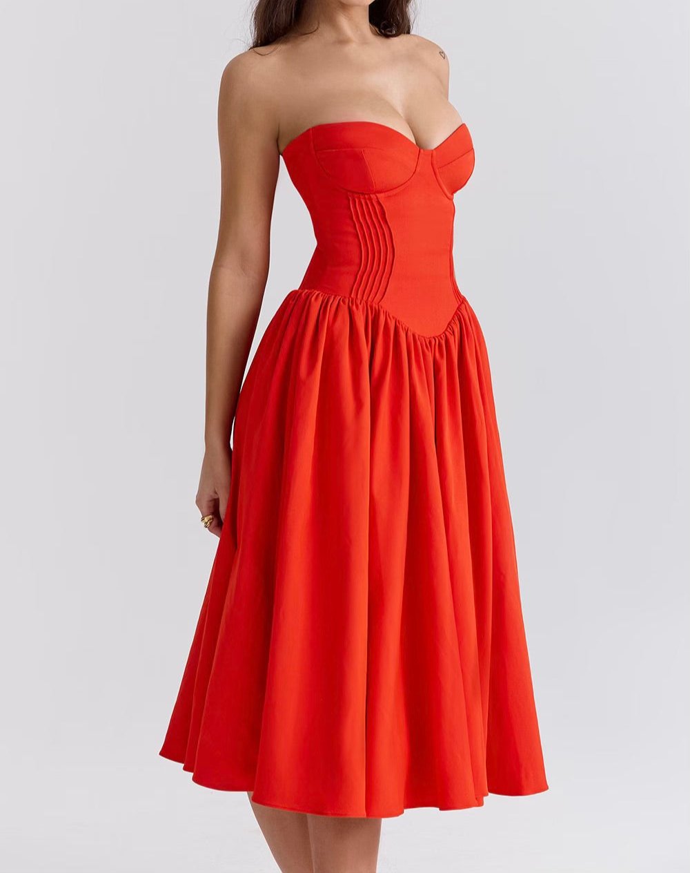 Alexa - Strapless midi dress