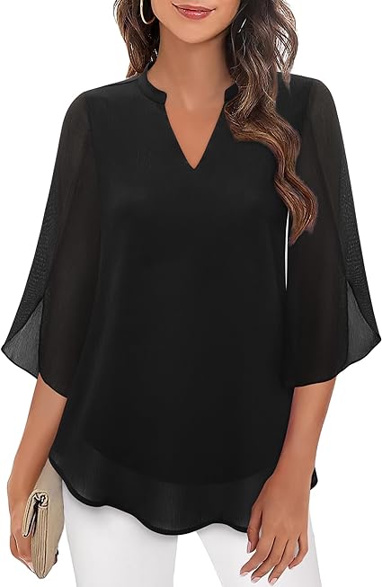 Melisa - Double Layers Chiffon Blouse