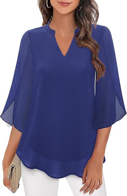 Melisa - Double Layers Chiffon Blouse