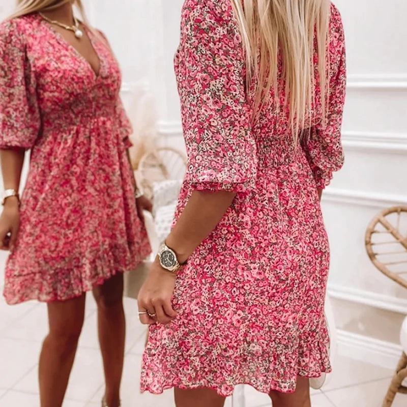 Nina - Elegant Floral Midi Dress