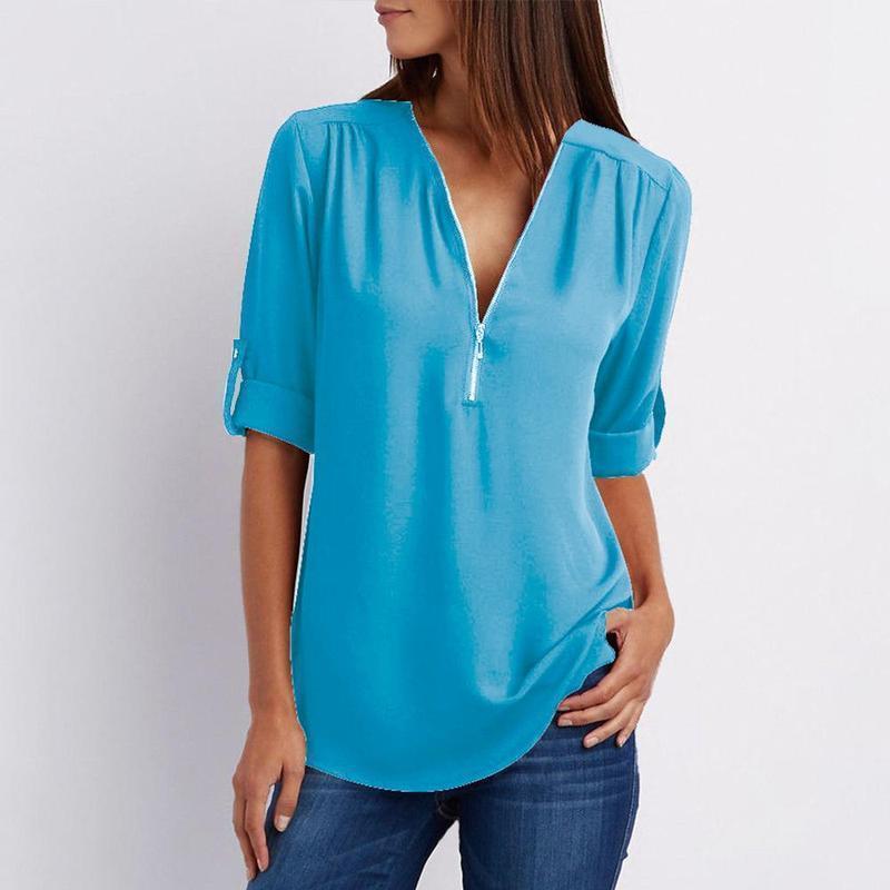 Saskia - Long Sleeve Blouse (Plus Size Available)