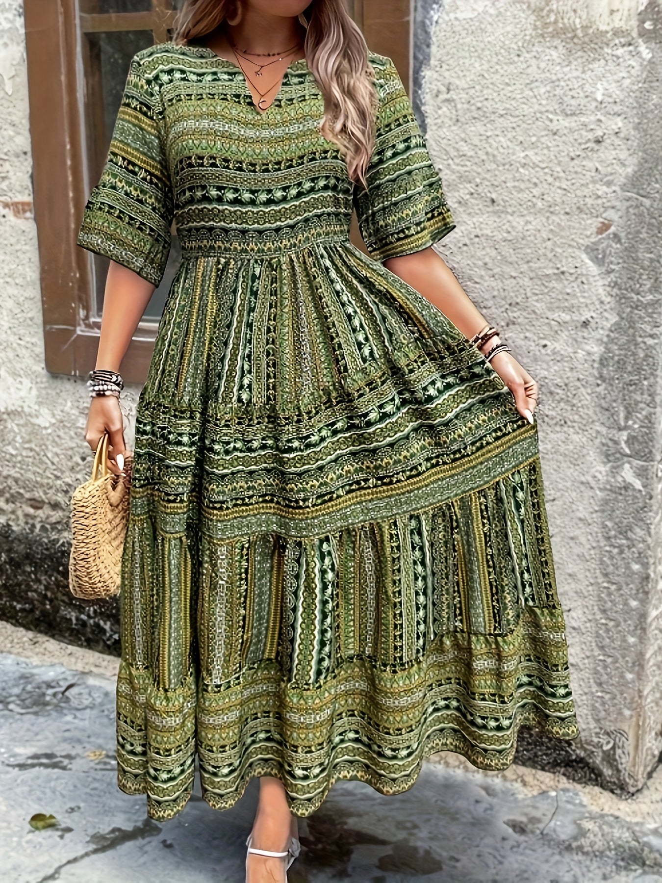 Barbara - Ethnic Flowy Maxi Dress