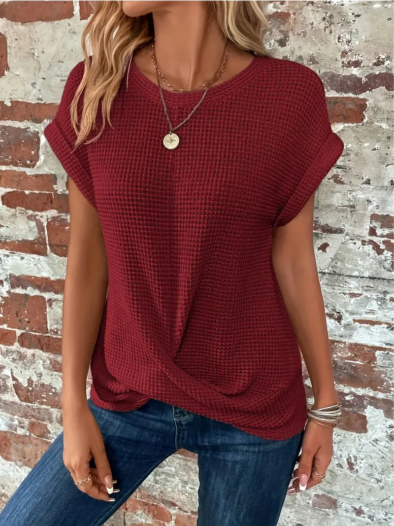 Lisa - Casual Knitted Top With O-Neck