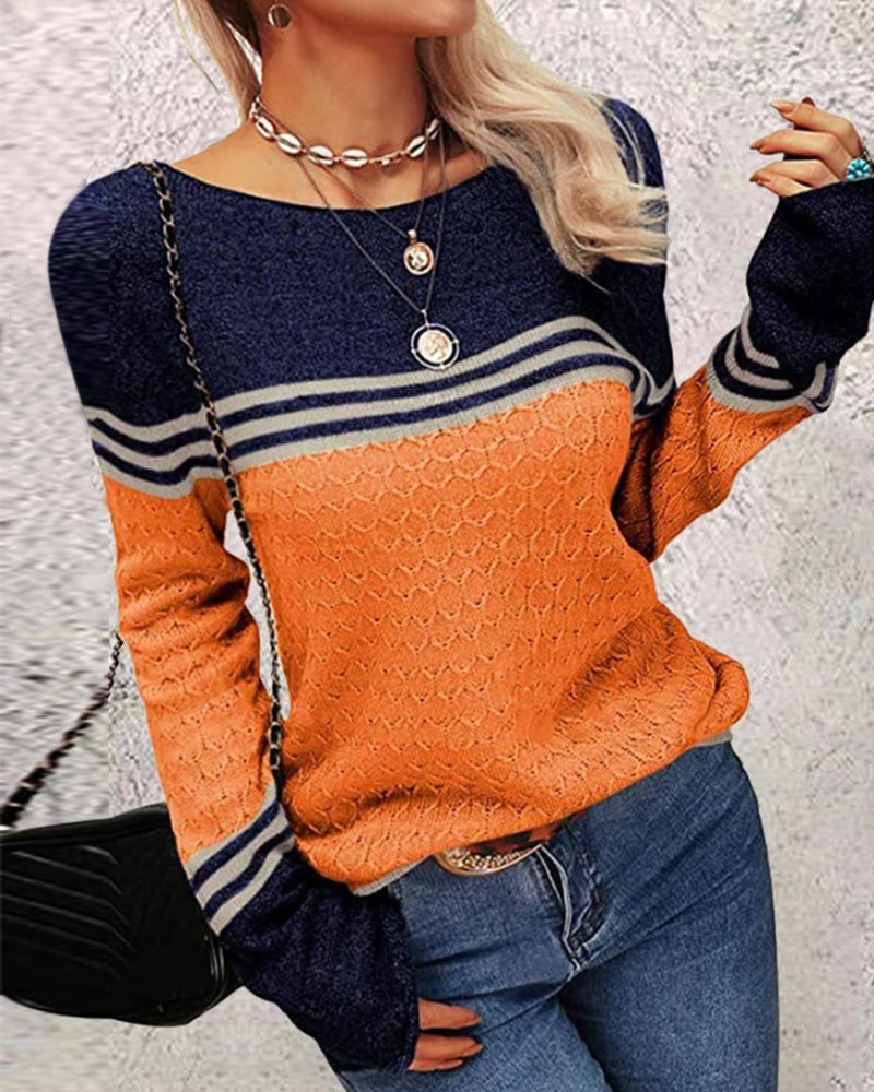 Calista - Elegant Orange Sweater Modern Style for Winter