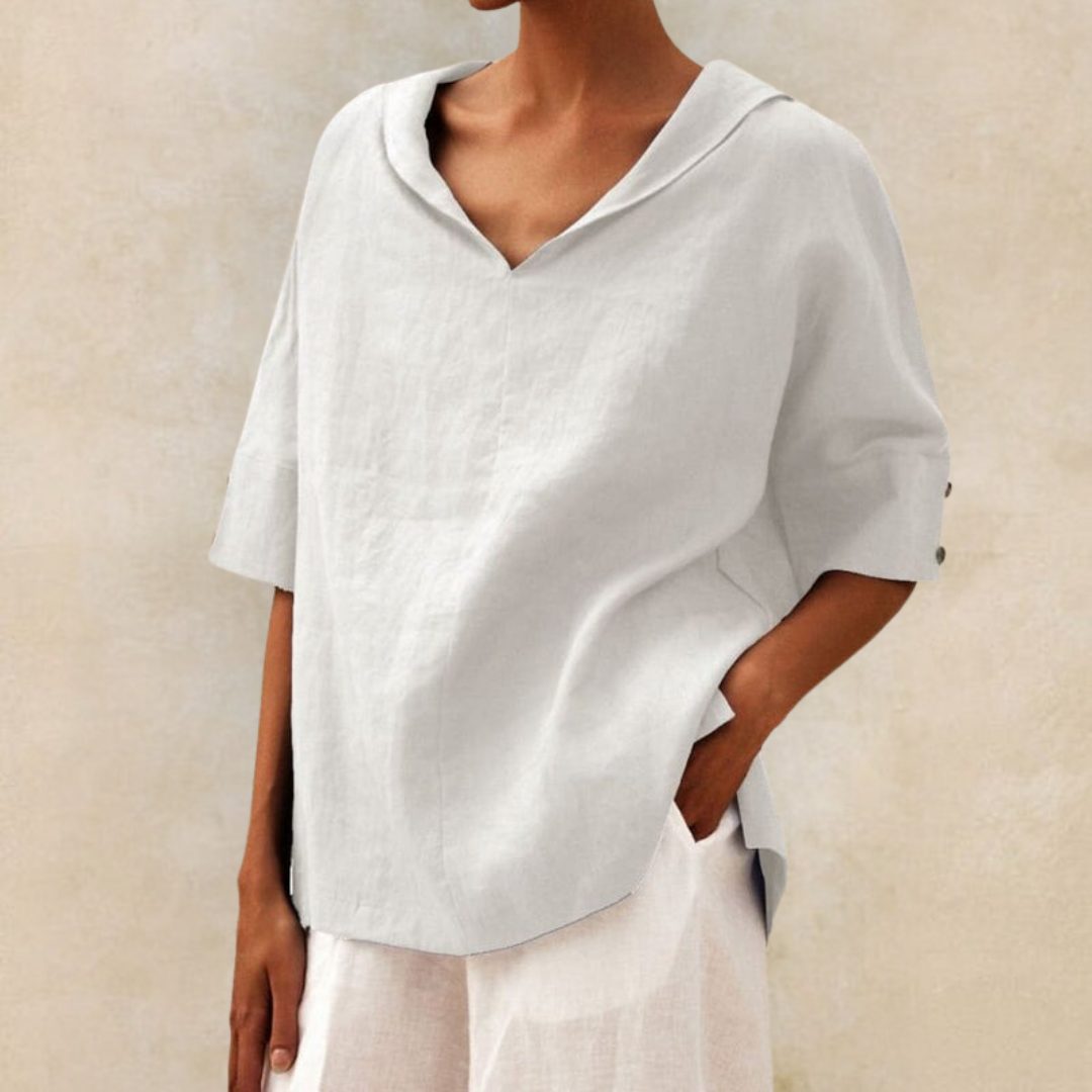 Kate - Women's V-Neck Casual Linen Shirt