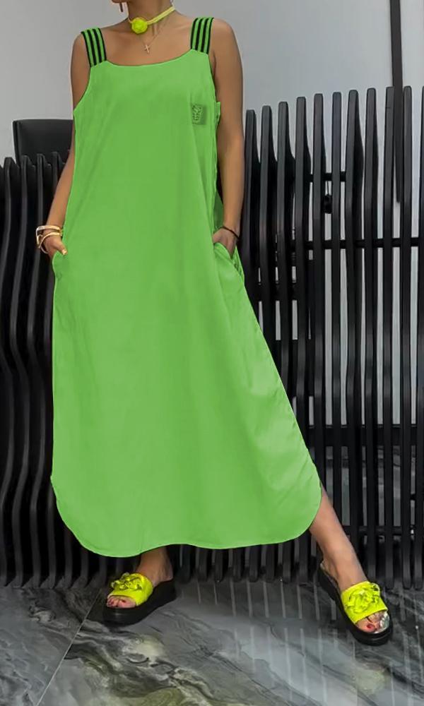 Amelia - Comfortable Sleeveless Maxi Dress with Pockets (Plus Size Available)