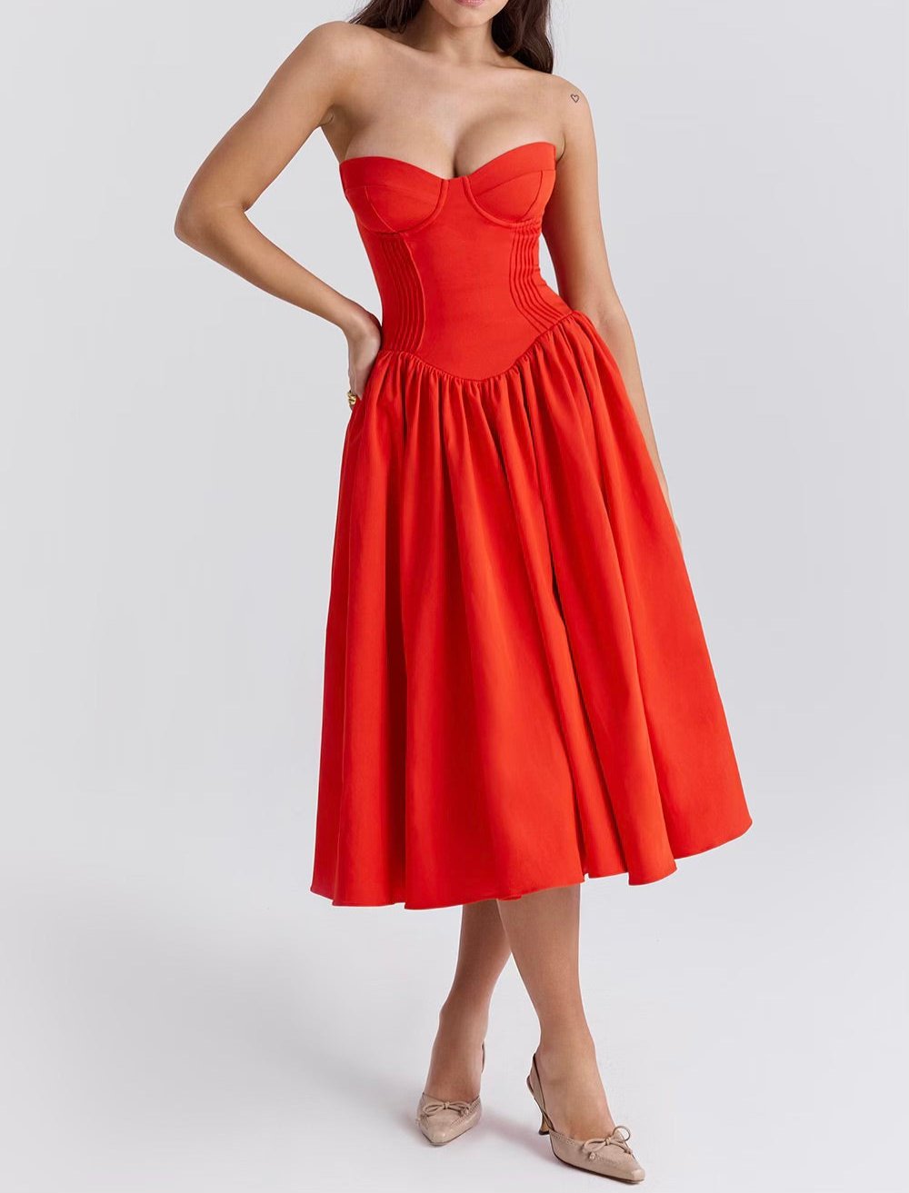 Alexa - Strapless midi dress