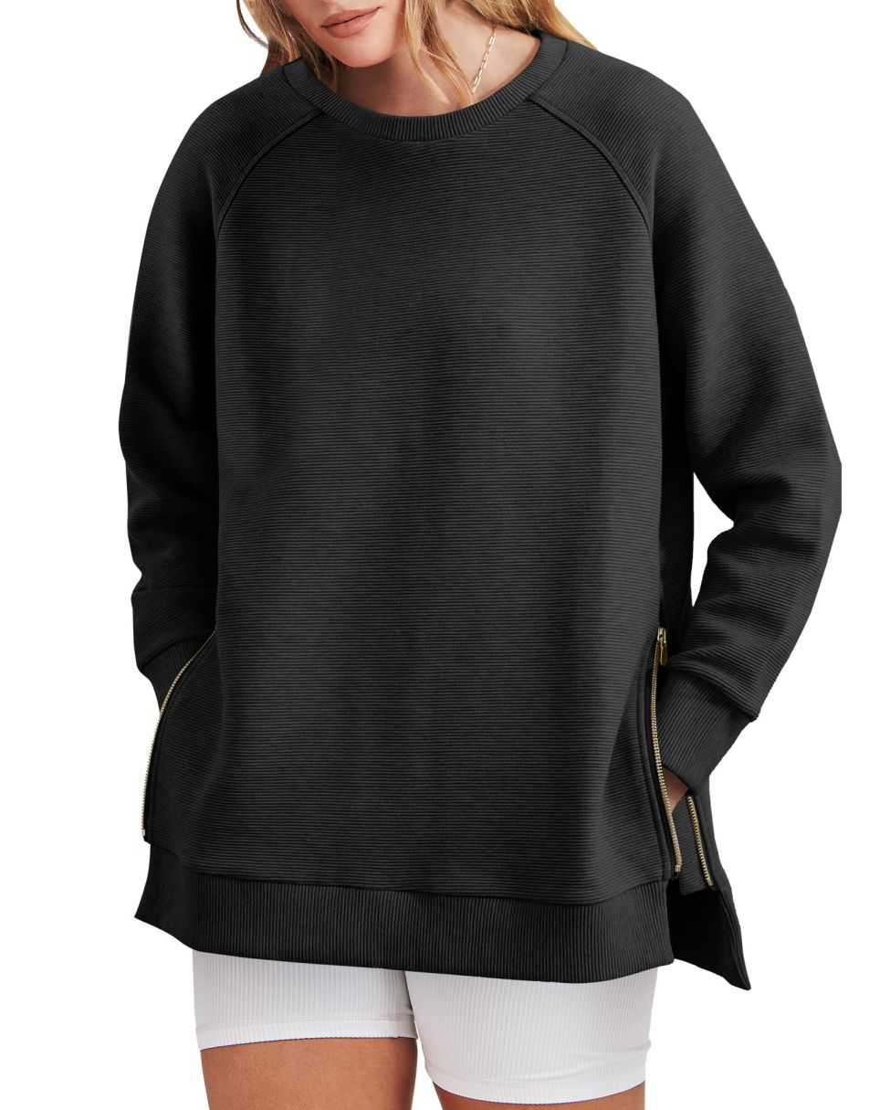 Colette - Sleek and Comfortable Zippered Tunic Sweatshirt