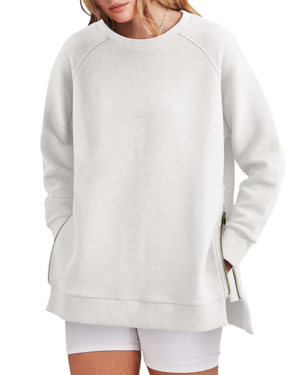 Colette - Sleek and Comfortable Zippered Tunic Sweatshirt