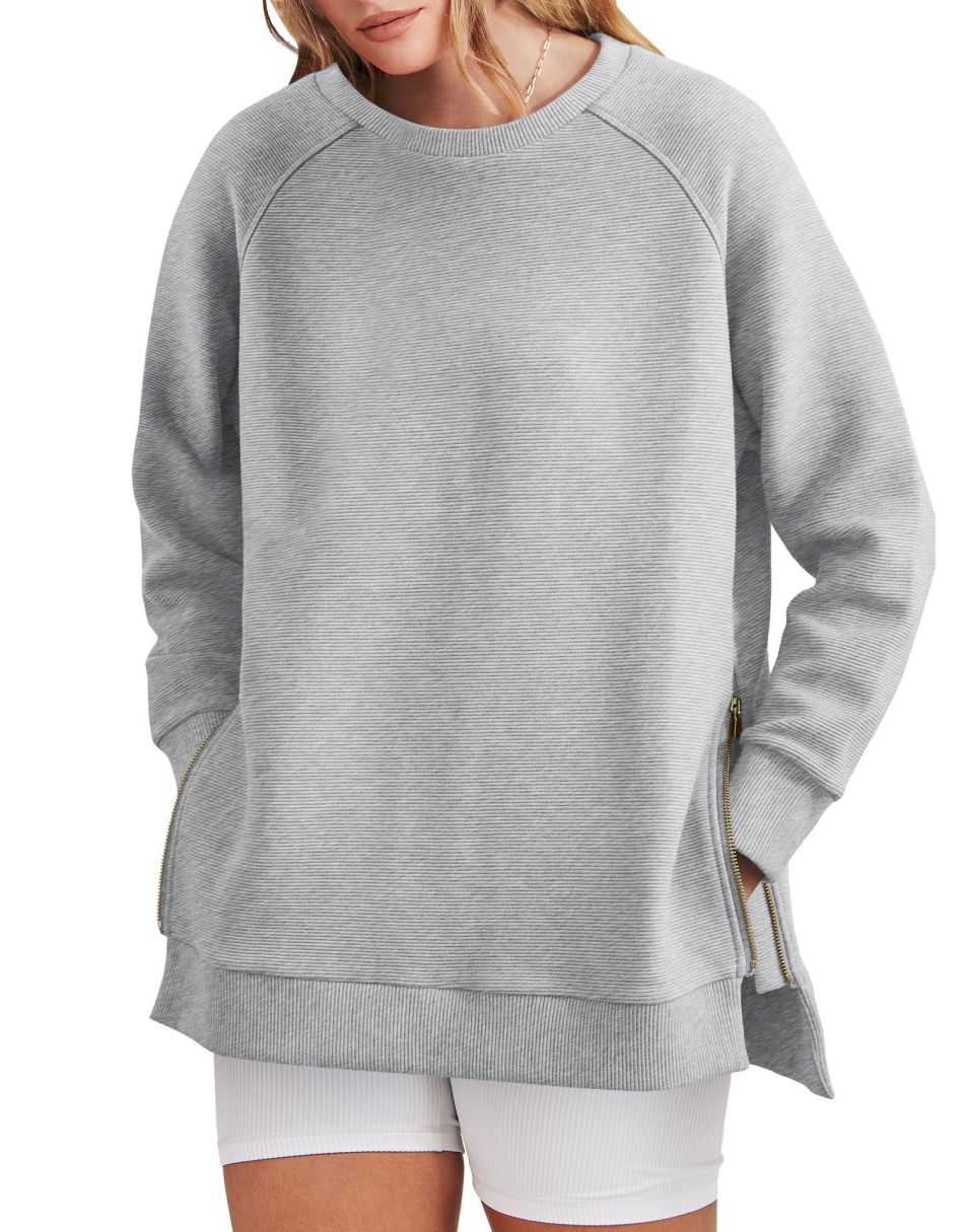 Colette - Sleek and Comfortable Zippered Tunic Sweatshirt