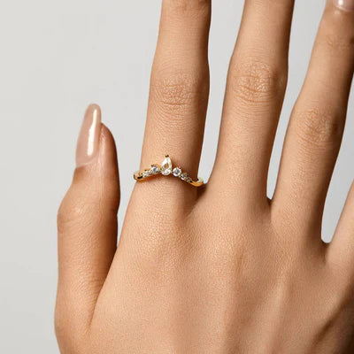 Vienna - V-Shaped Wishbone Stacking Ring