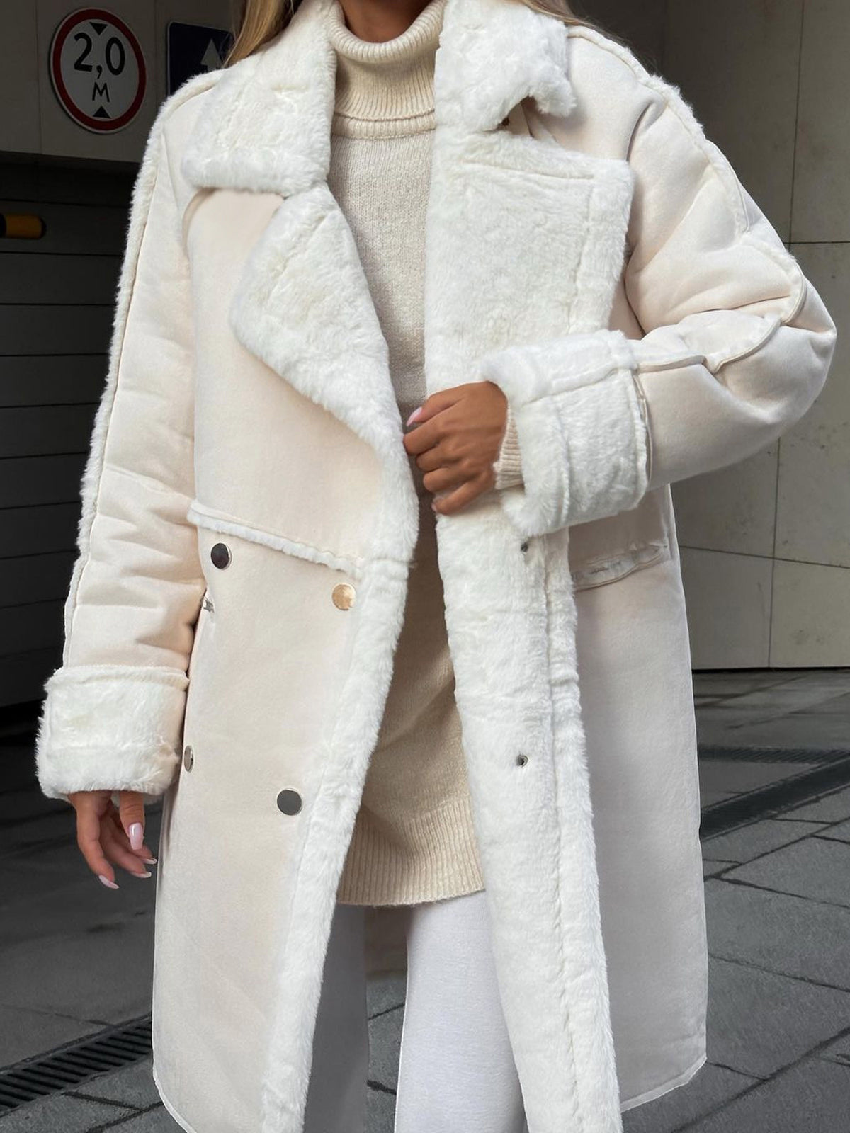 Xyla - Stylish Long Polar Fleece Women's Coat