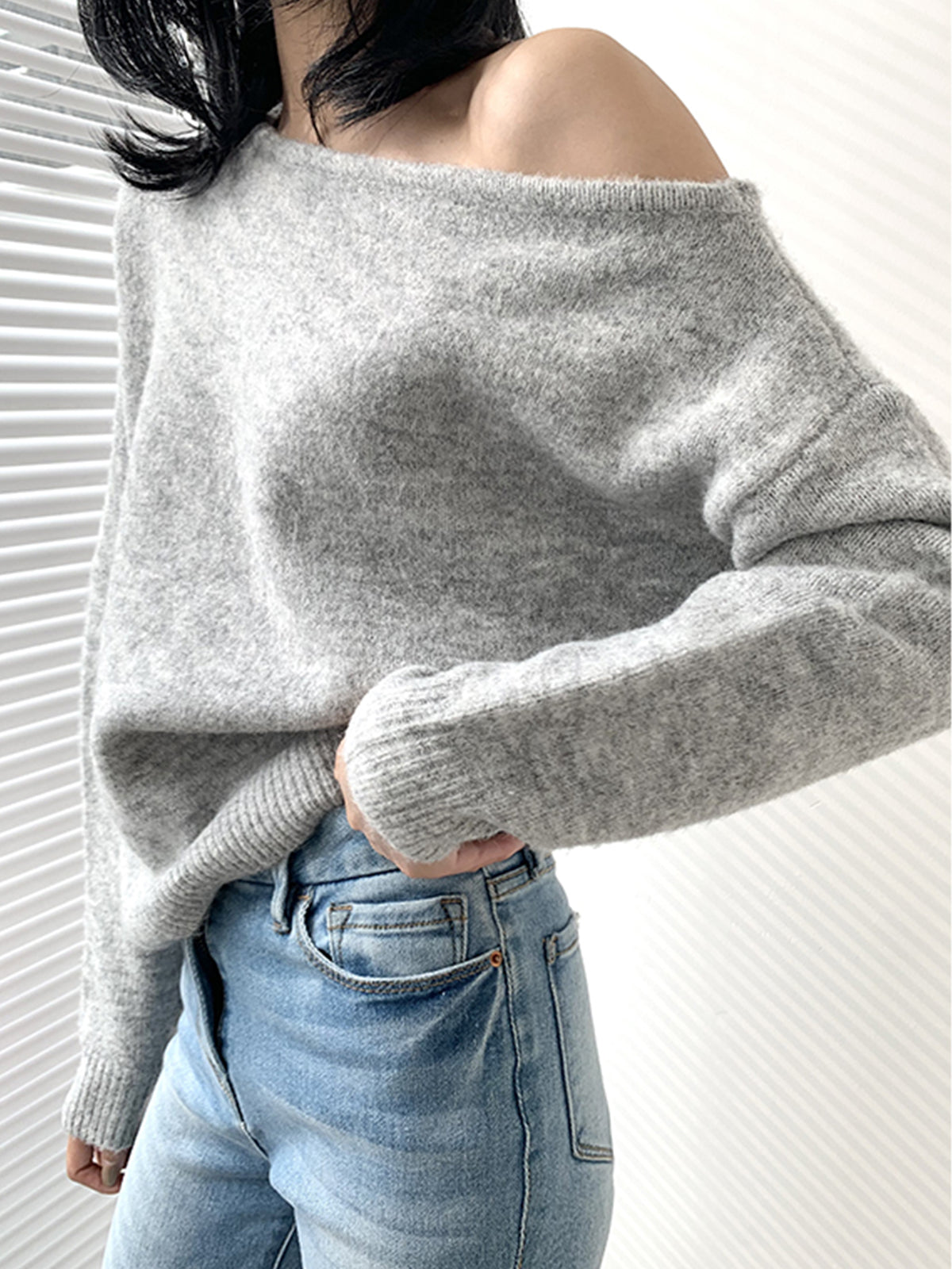 Emma - One Shoulder Asymmetric Sweater for Women