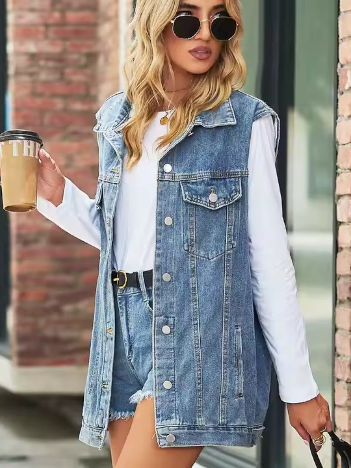 Lillian - Autumn Retro Denim Vest Jacket