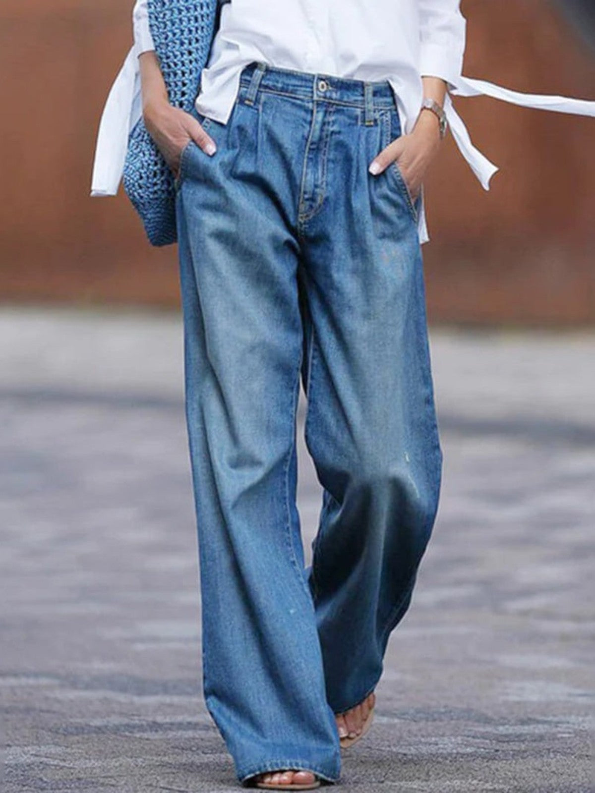 Phoebe - High-Waist Wide-Leg Denim Jeans