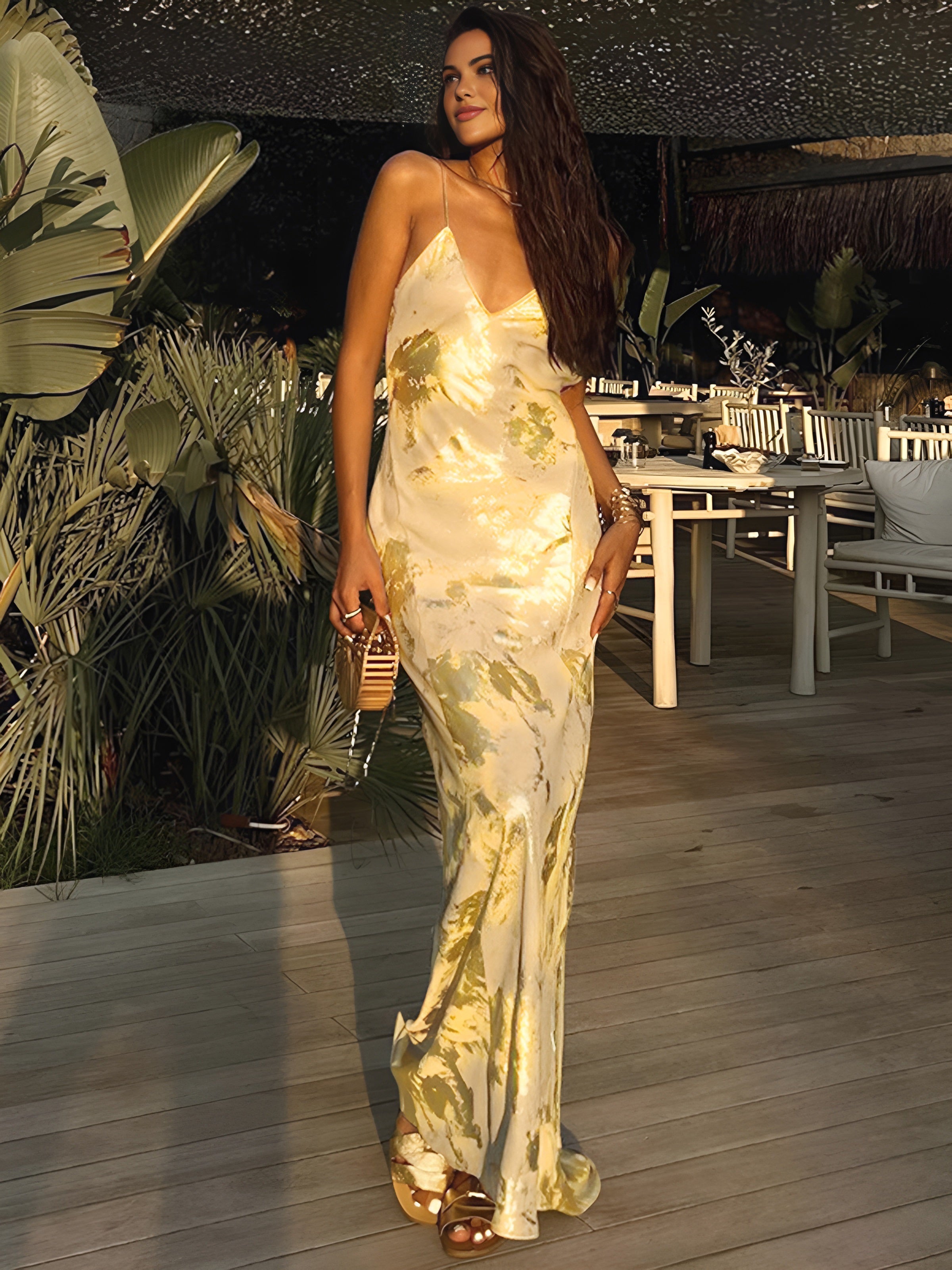 Valeria - Metallic Maxi Dress