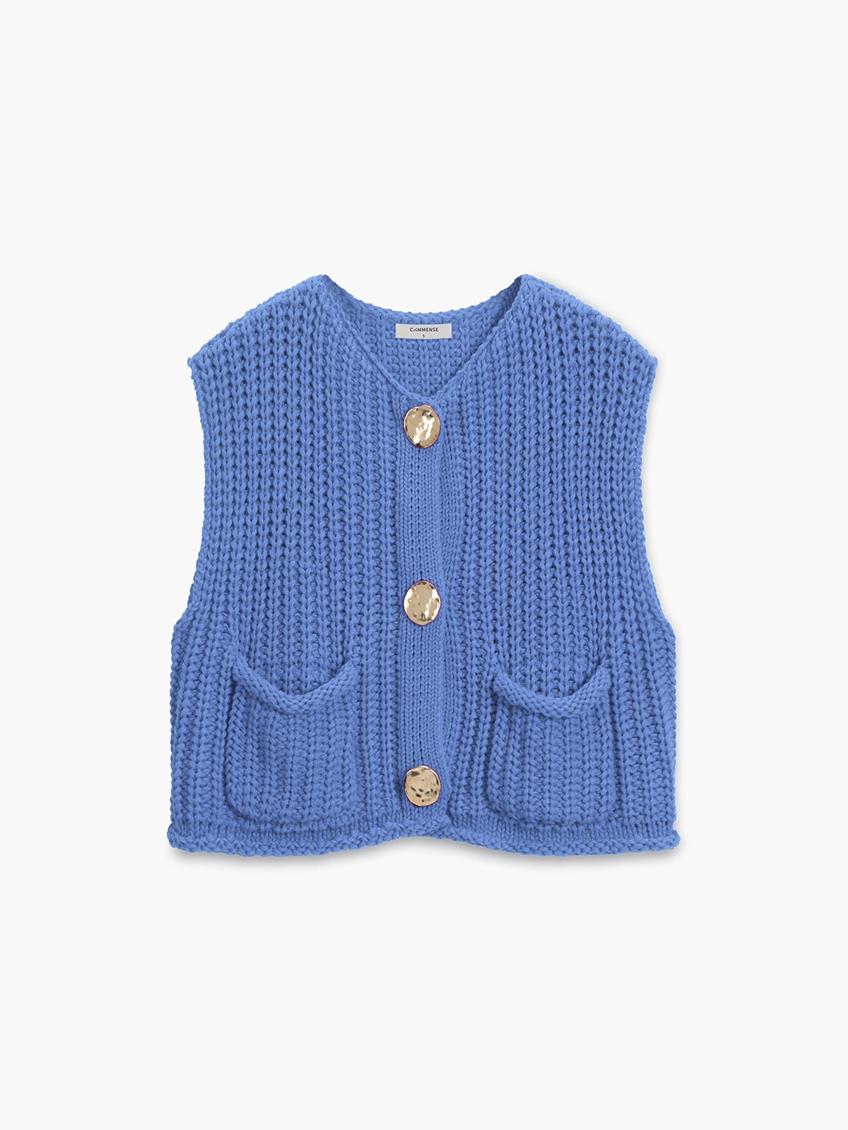 Delphine - Cozy Button-Down Knit Vest Casual Cotton-Blend