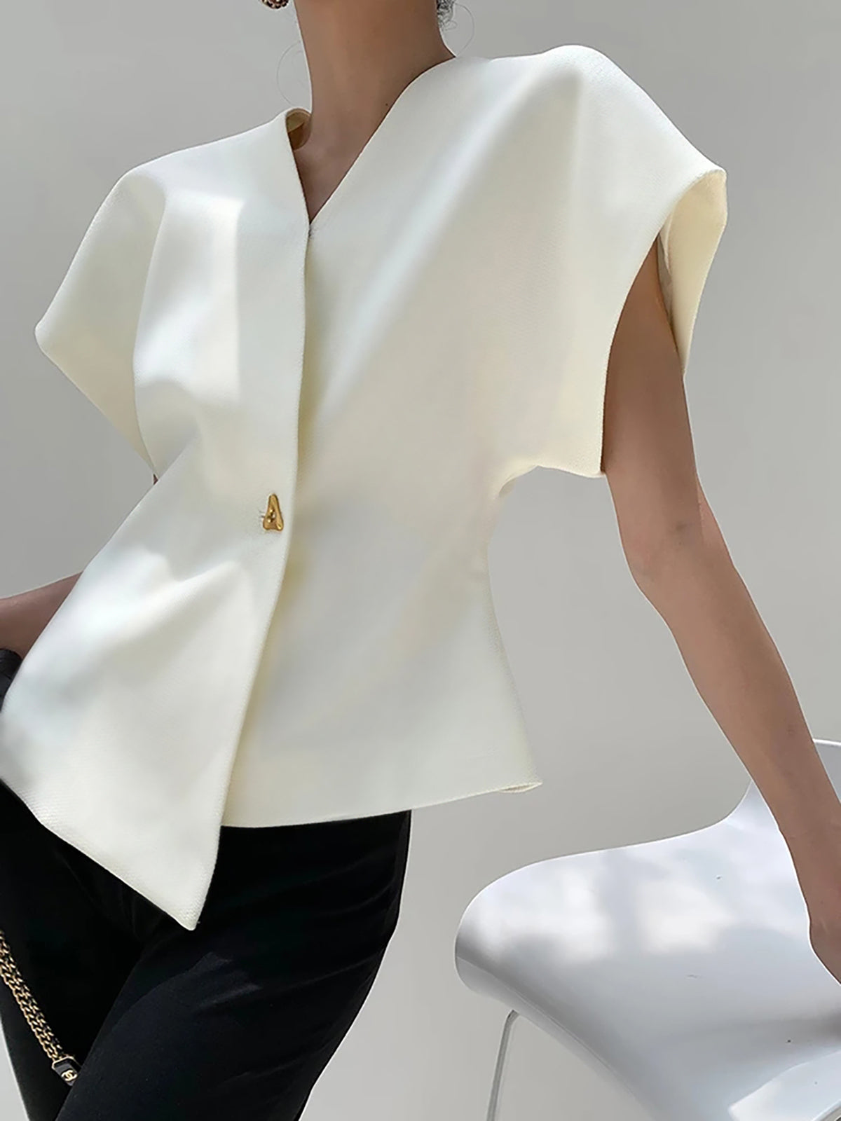 Callie - V-Neck Button Blouse