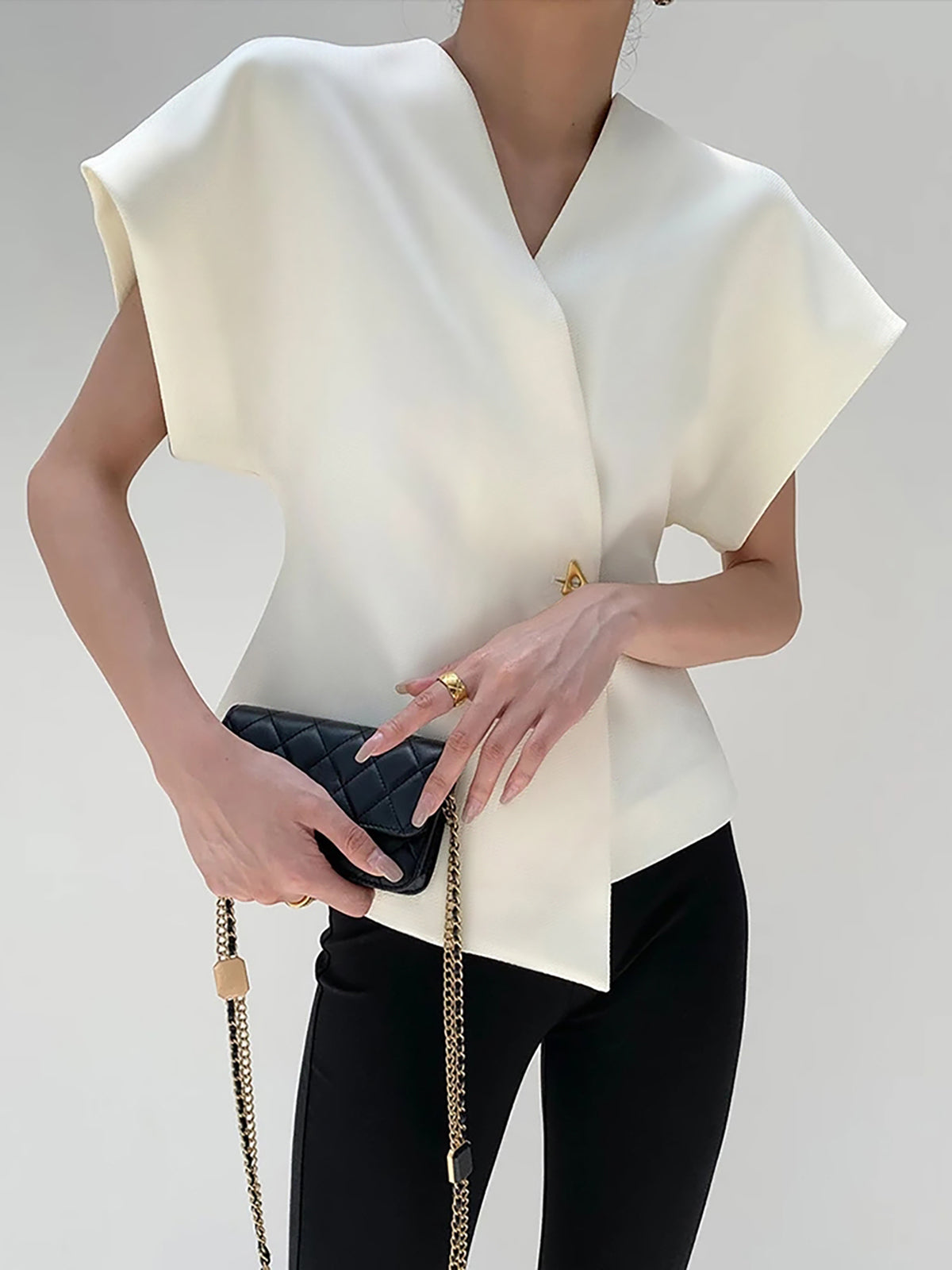 Callie - V-Neck Button Blouse