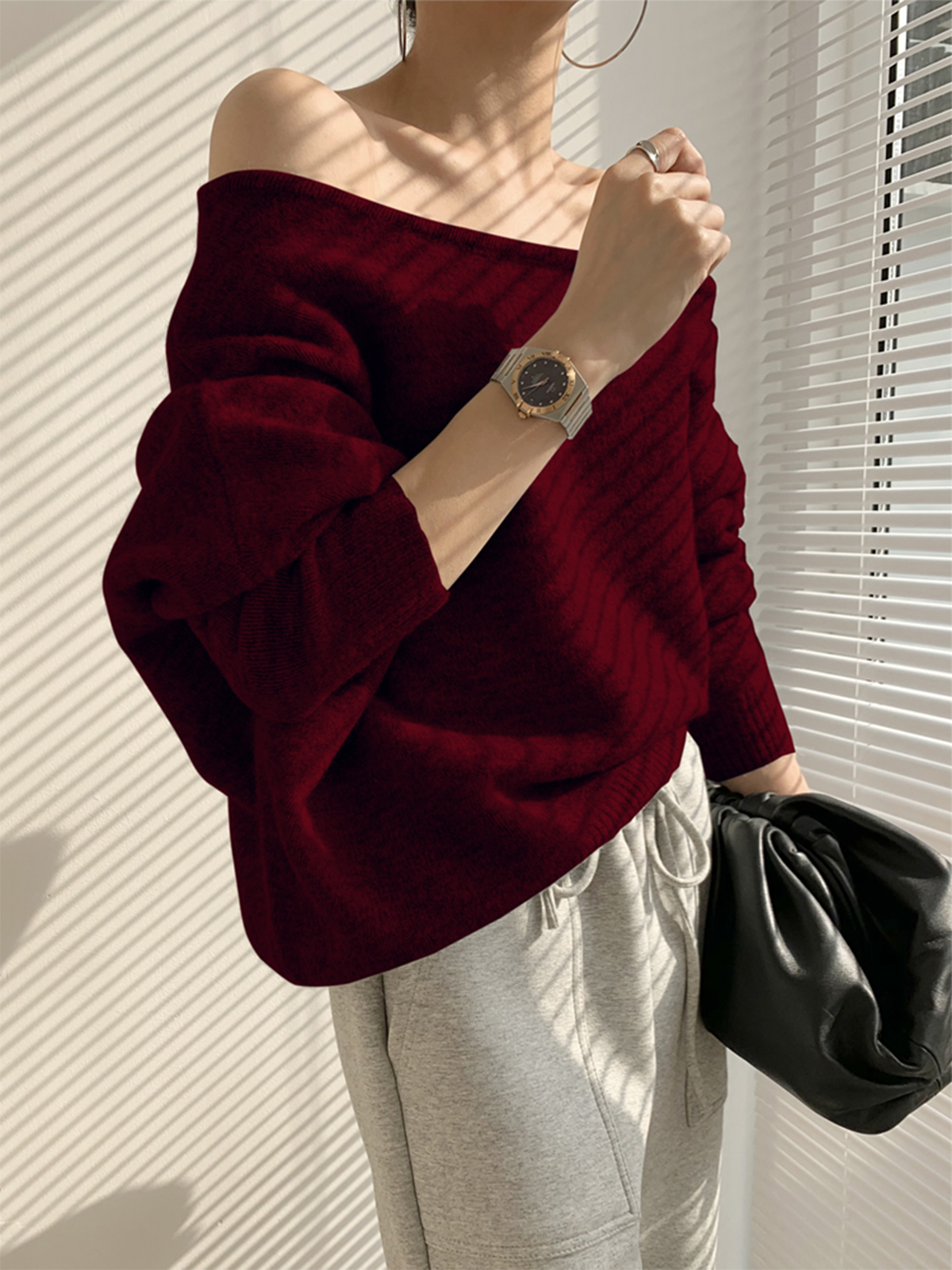 Emma - One Shoulder Asymmetric Sweater for Women