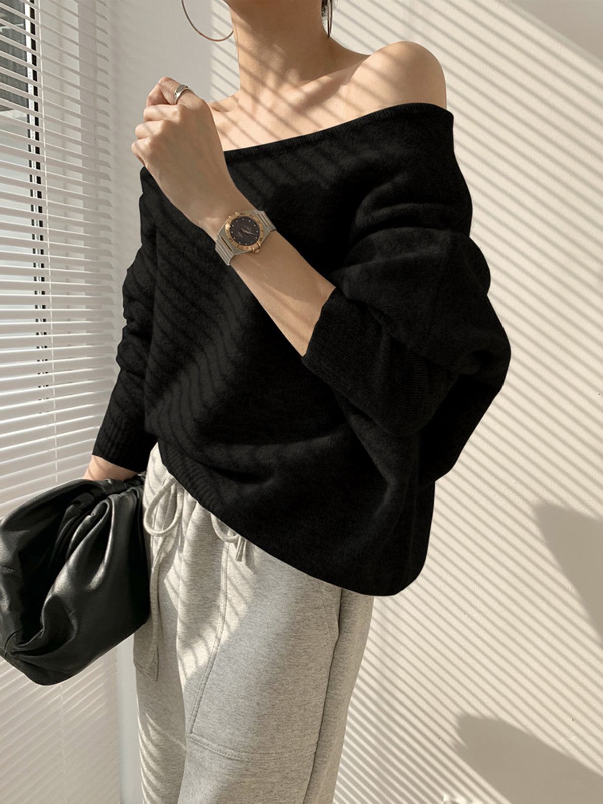 Emma - One Shoulder Asymmetric Sweater for Women