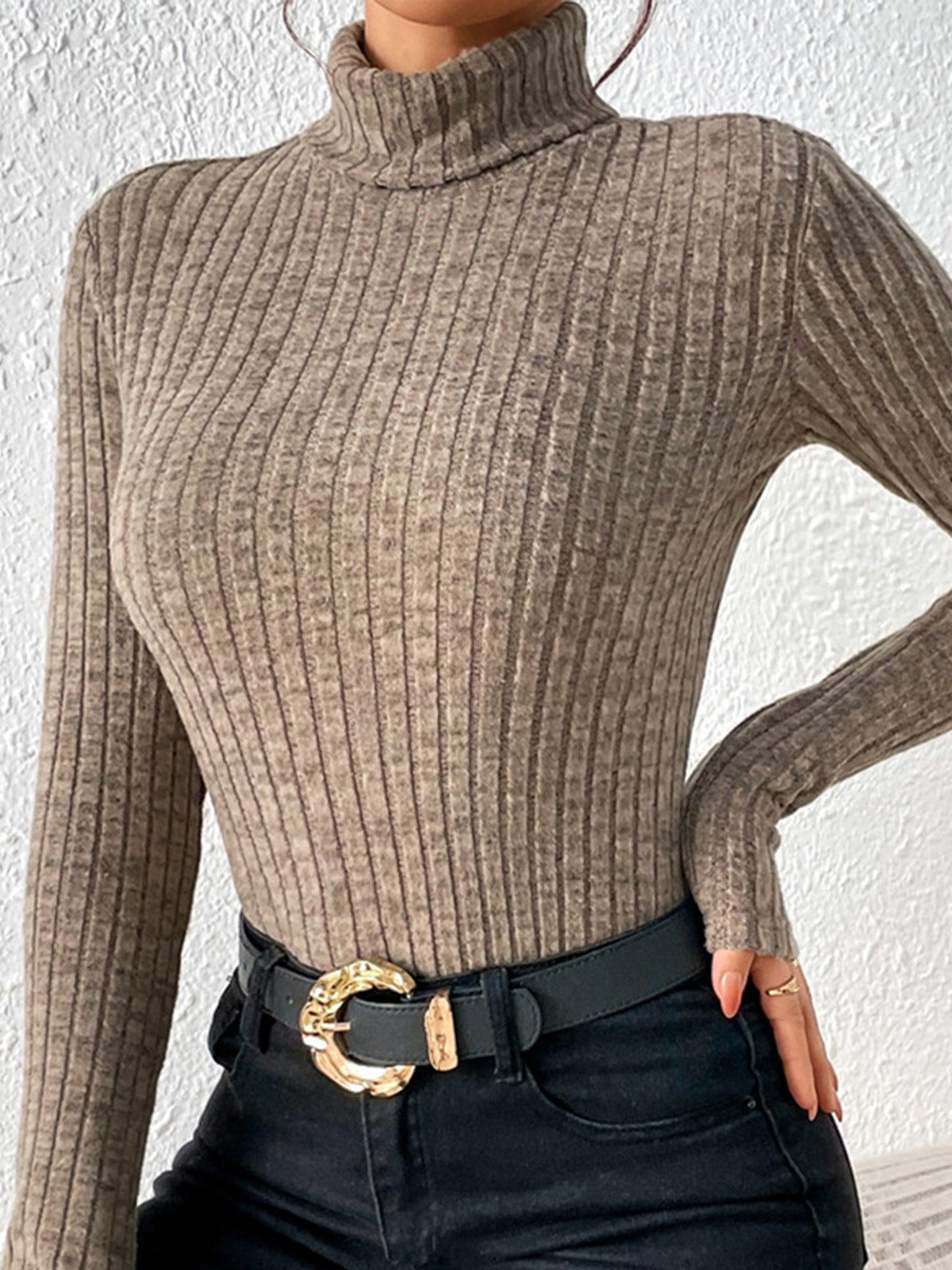 Zariah - Ribbed Turtleneck Sweater Cozy Chic and Flattering Fit