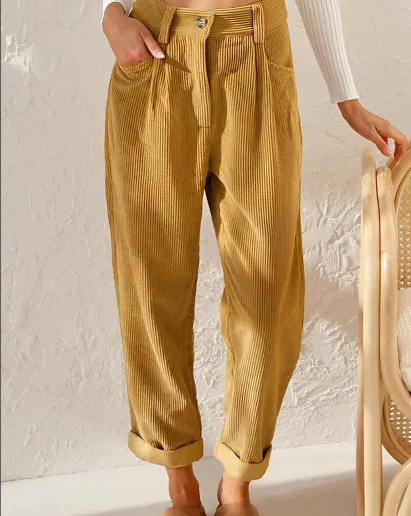 Ember - Elegant High-Waisted Wide-Leg Trousers