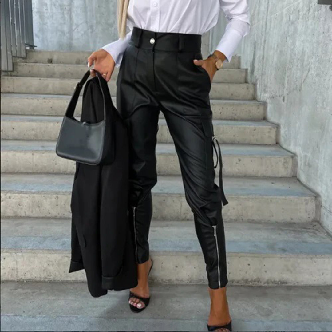 Karina - High-Waisted Leather Pants