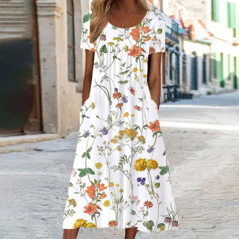 Sienna - Bohemian Floral Print Maxi Dress