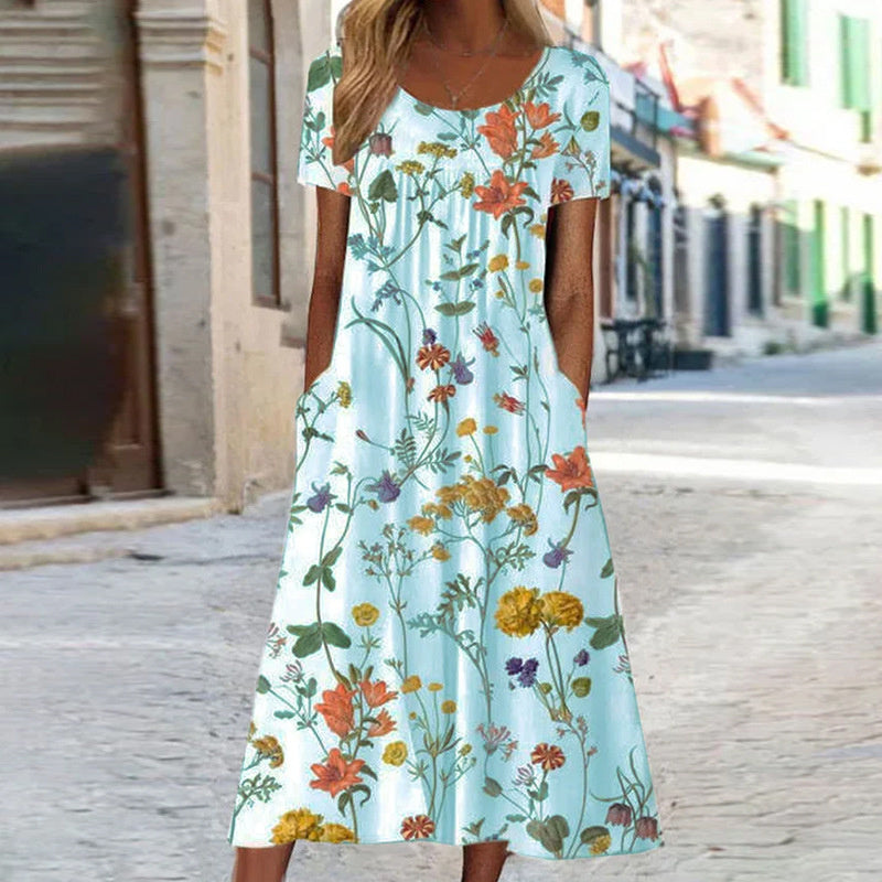 Sienna - Bohemian Floral Print Maxi Dress