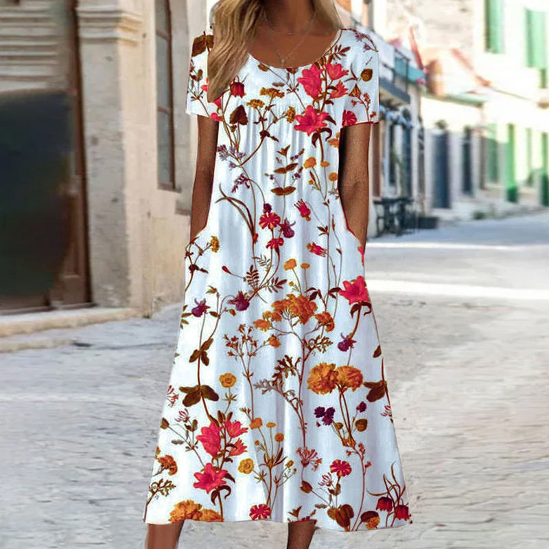 Sienna - Bohemian Floral Print Maxi Dress