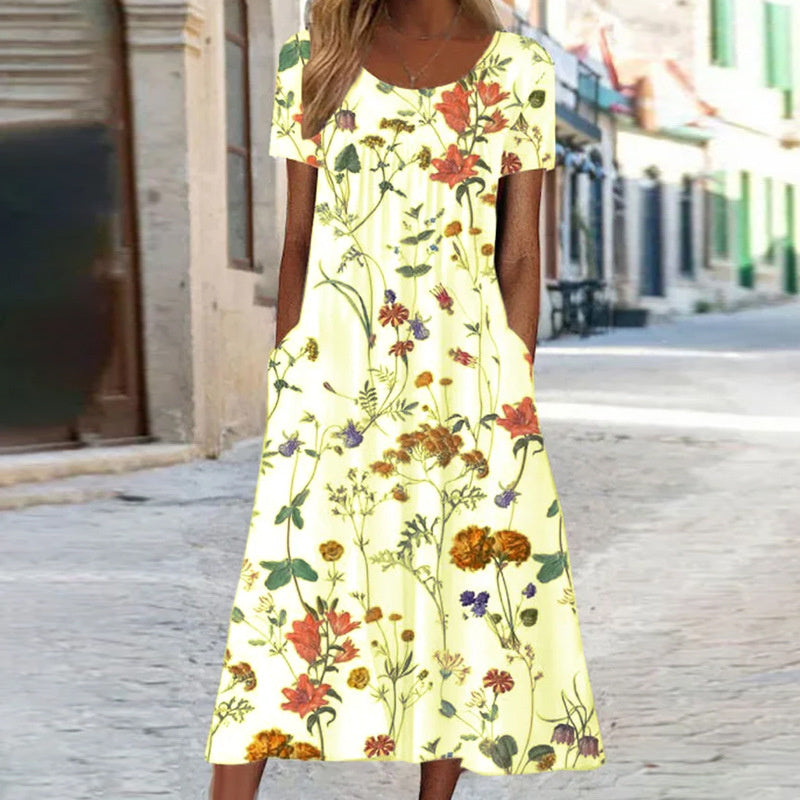 Sienna - Bohemian Floral Print Maxi Dress