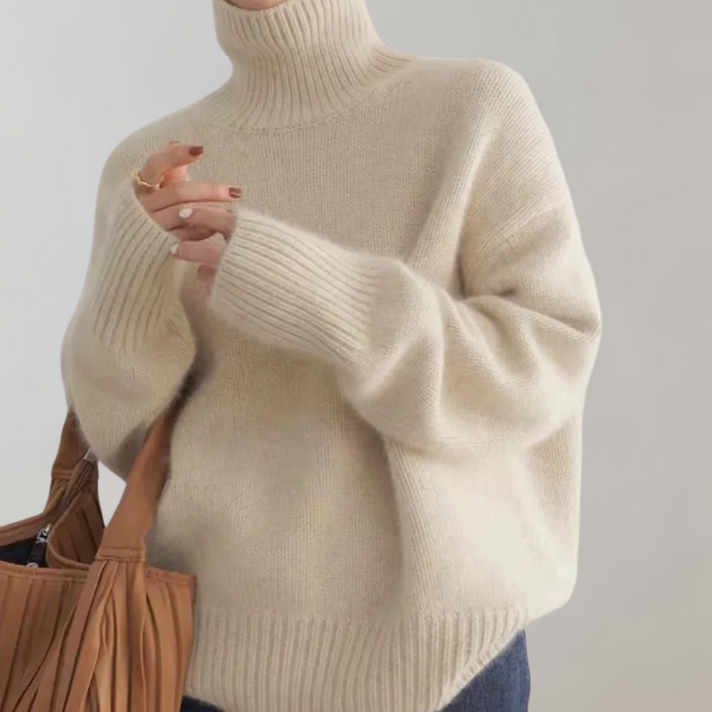 Raelie - Oversized Minimalist Turtleneck Sweater