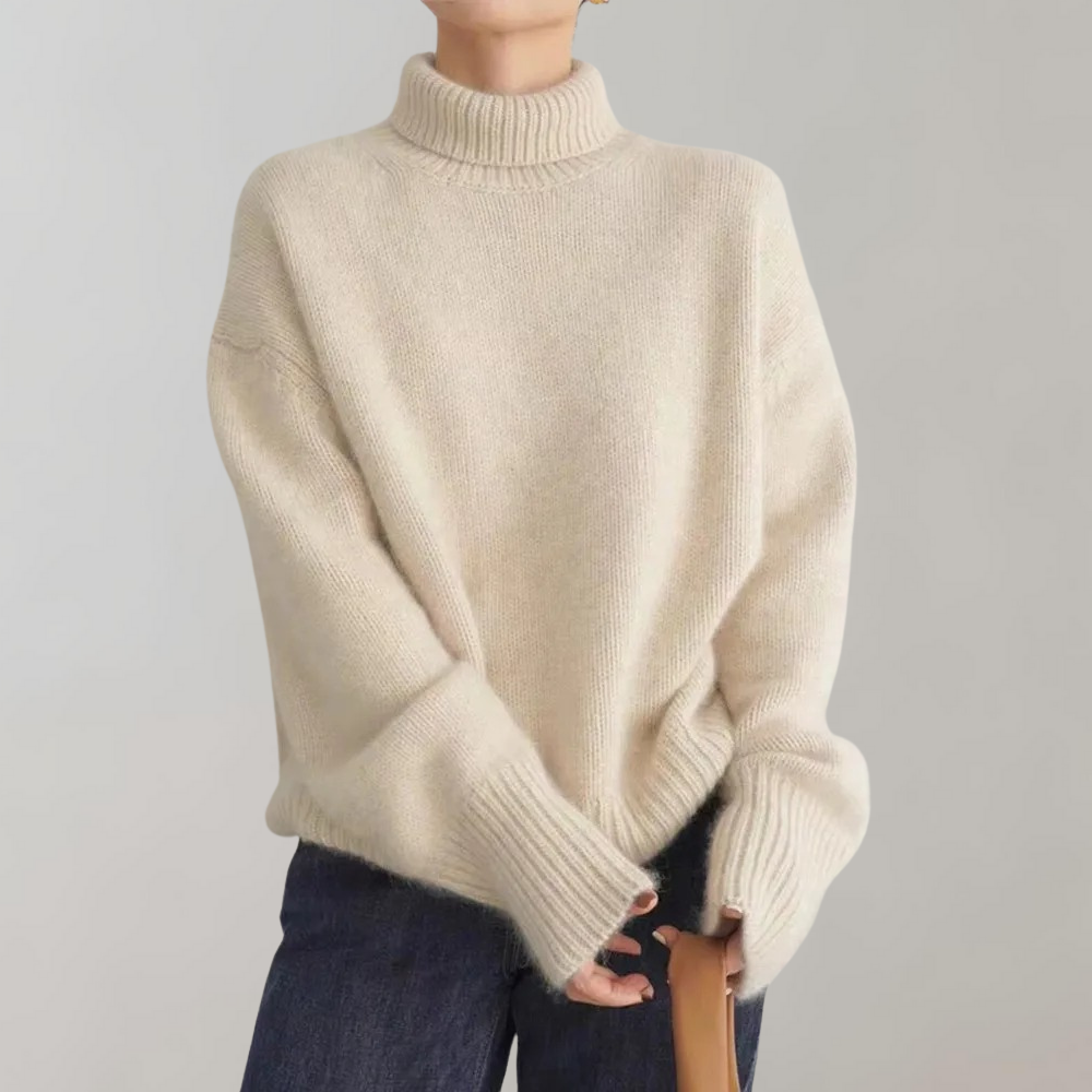 Raelie - Oversized Minimalist Turtleneck Sweater