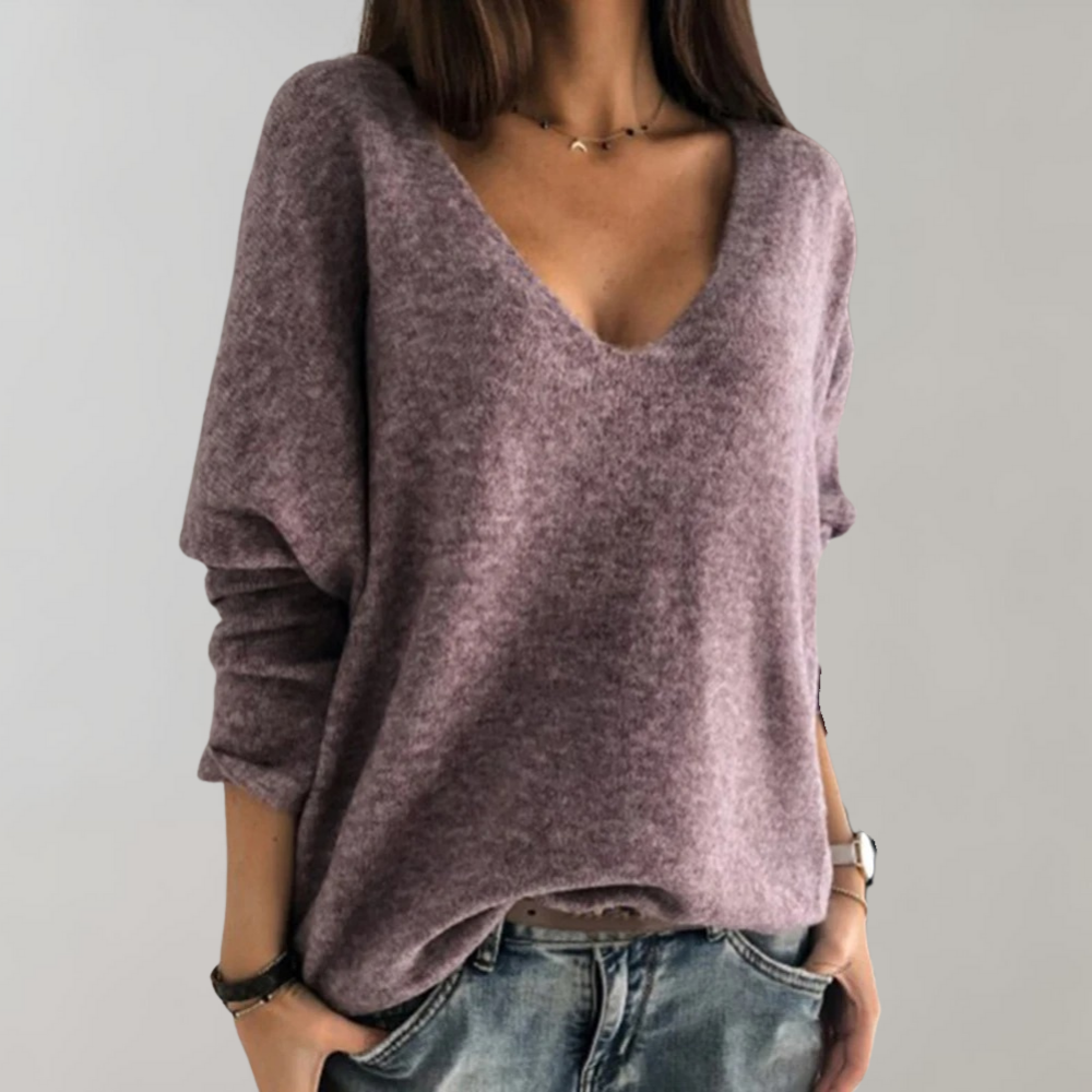 Ayla - V-Neck Knit Soft Sweater