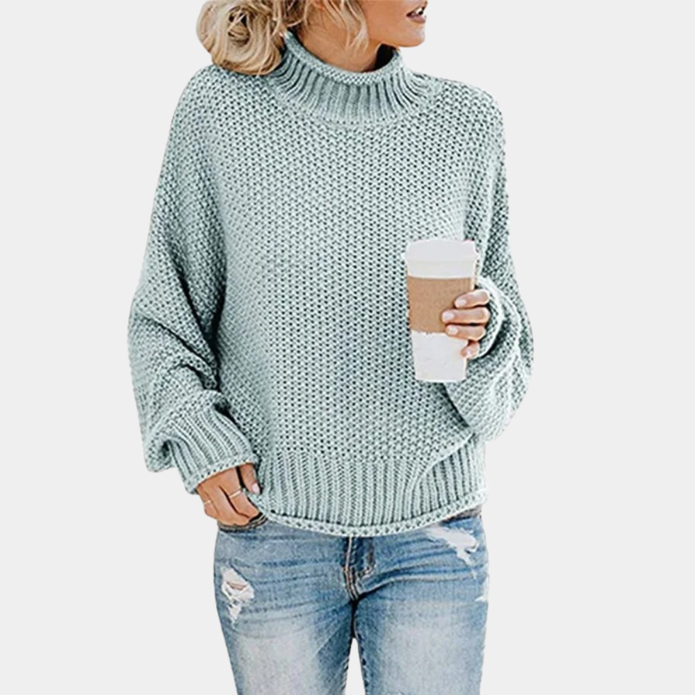 Lucia - Chunky Knit Turtleneck Warm Sweater