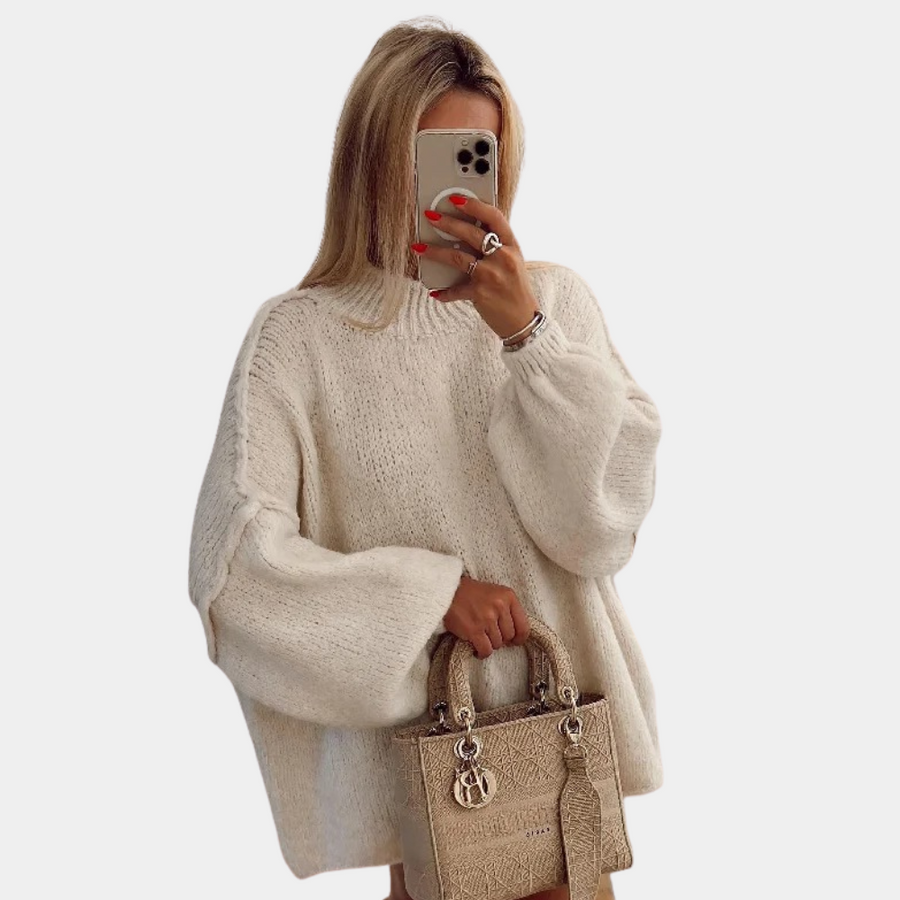 Imogen - Oversized Knit Sweater with Balloon Sleeves