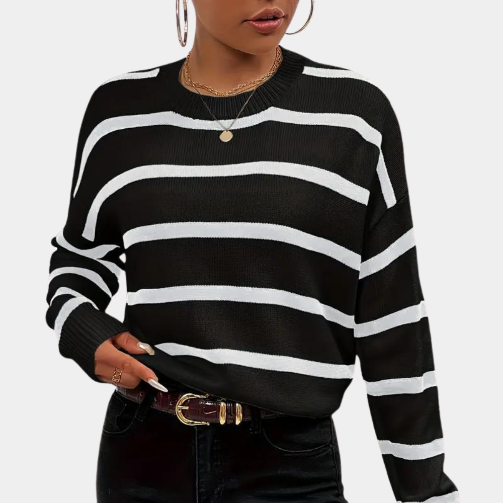 Waverly - Striped Knit Classic Sweater